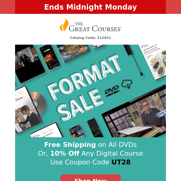 Last Day - All Courses on Sale + FREE Shipping & 10% Off Digital