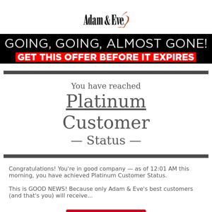 Platinum Status Gifts for YOU - Claim them NOW!