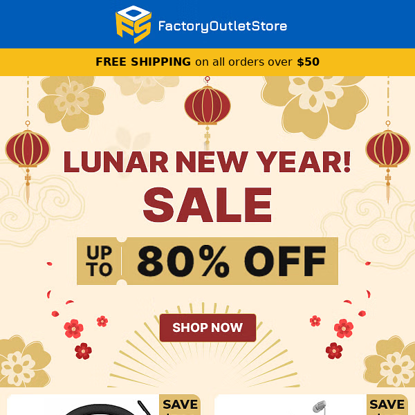 🏮Lunar New Year Extravaganza – Up to 80% Off 💰