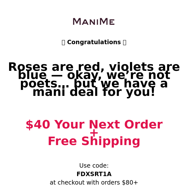 Congrats! You Got $40 Off!