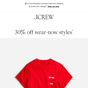 Don’t miss out: 30% off wear-now styles