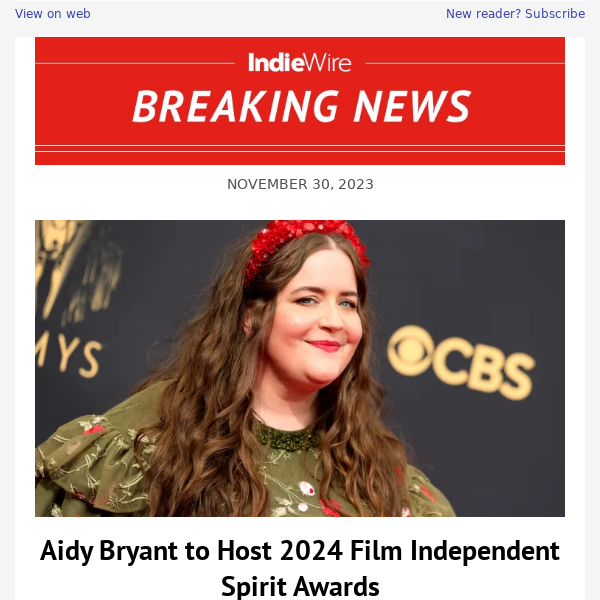 Aidy Bryant to Host 2024 Film Independent Spirit Awards