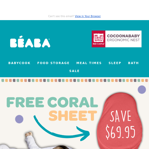 FREE Coral sheet with every Cocoonababy Nest!