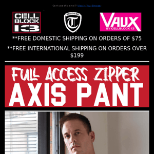 FULL ACCESS ZIPPER PANT! The AXIS Zipper Pant Just Landed And Fully Stocked! 3 Washes To Choose From!