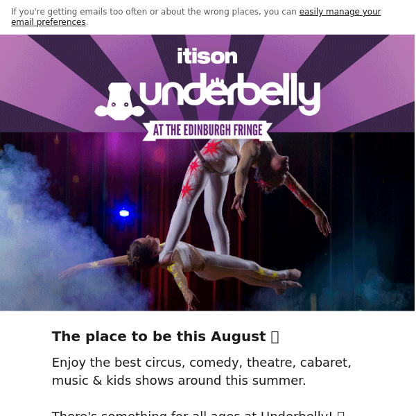 Edinburgh Fringe: 14 Underbelly shows