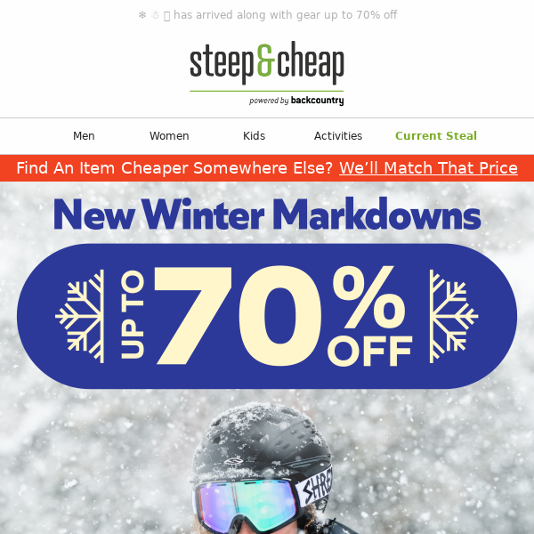 New winter markdowns—just in time