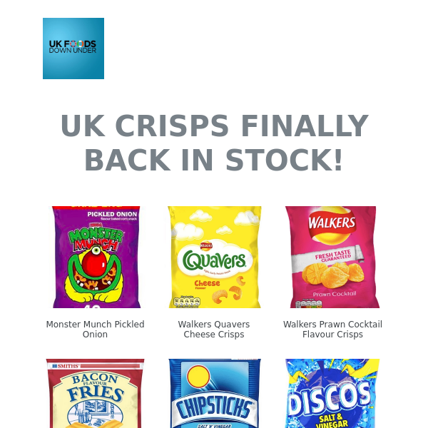 UK CRISPS FINALLY BACK IN STOCK!!!