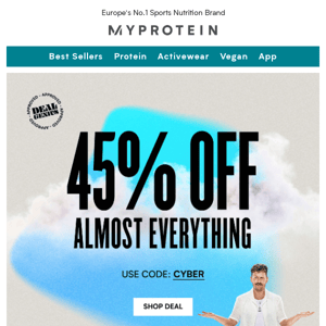 Don't miss out: 45% off almost everything