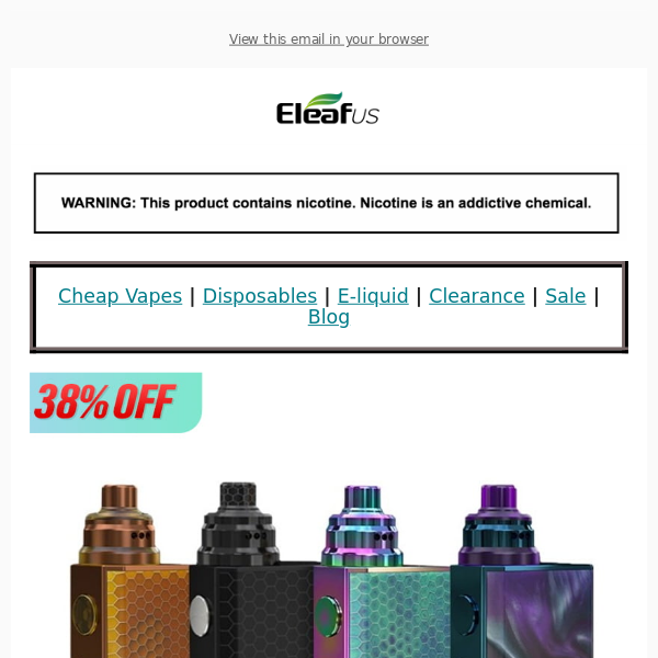 🔥Congrats, you made the cut – 38% off vape!