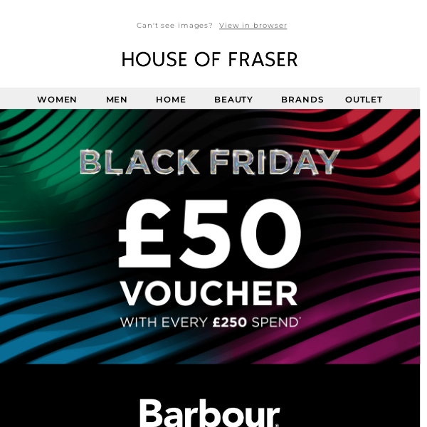 UP TO 50% OFF BARBOUR: Black Friday deals