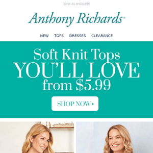 Soft Knit Tops from $5.99