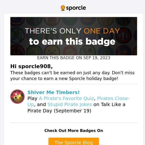 Don’t forget to earn your Shiver Me Timbers! badge!