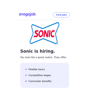 Sonic is hiring