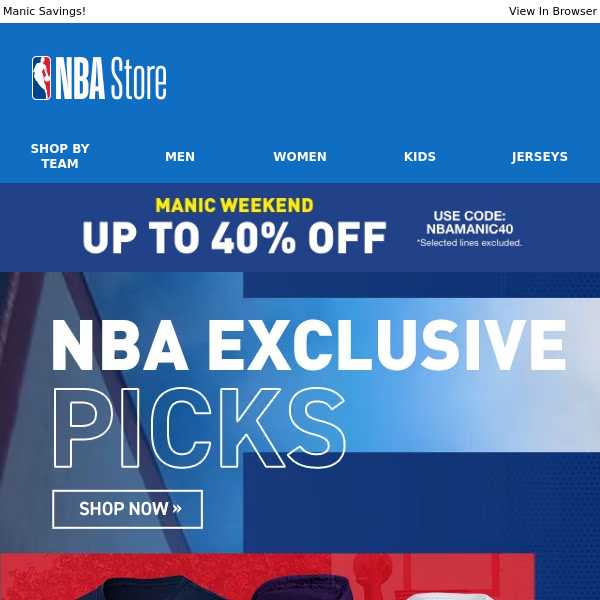 NBA Store Exclusive Merchandise >> Up To 40% Off!