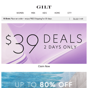 $39 Deals for 2 Days. Why wait?