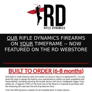 Our Custom Built Firearms On Your Timeframe