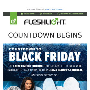 Countdown to Black Friday! Limited edition Fleshlight toys + FREE gift!