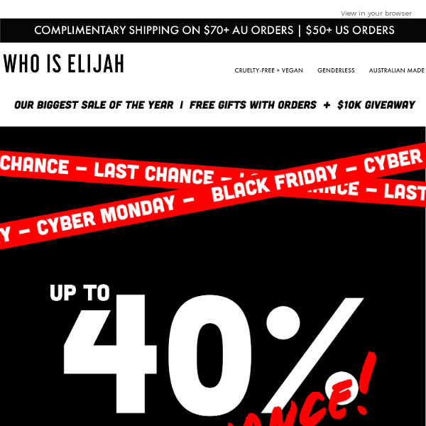 ENDING SOON – UP TO 40% OFF SITEWIDE