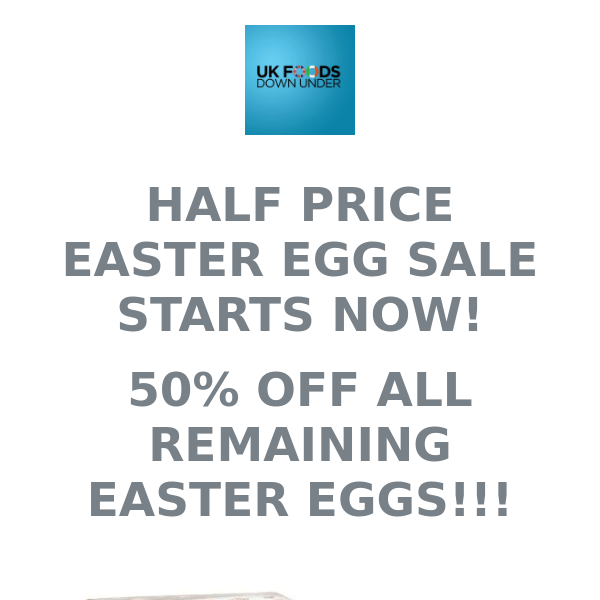 50% OFF EASTER EGGS ONLINE SALE! SHOP IS CLOSED SUNDAY / MONDAY!