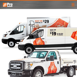 Starting at $19 >< Rent Trucks, Vans & More