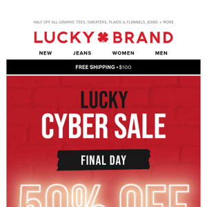 It's (ALMOST) Over! Lucky Cyber Sale --> 50% OFF EVERYTHING!