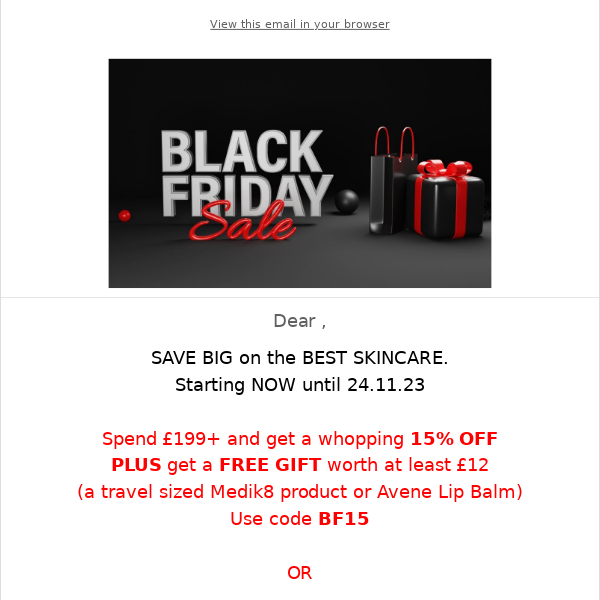 Hello, Black Friday! Up to 15% off & FREE GIFT