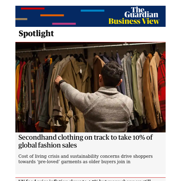 Business View: Secondhand clothing on track to take 10% of fashion sales