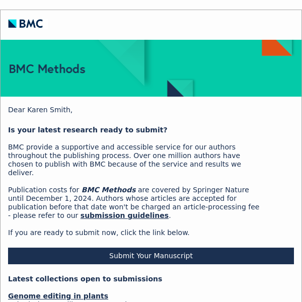 Submit your next manuscript to BMC Methods