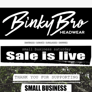 Thanks For Supporting Small Business This Saturday