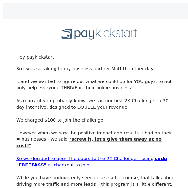 Double Your Revenue with the 2X Challenge - Free for 2 Days Only!