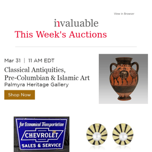 Featured Sales: Antiquities, Jewelry & Decorative Art