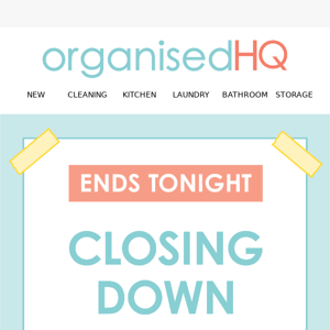 ⏰ Final Hours to Save: Closing Down Sale Ends Tonight