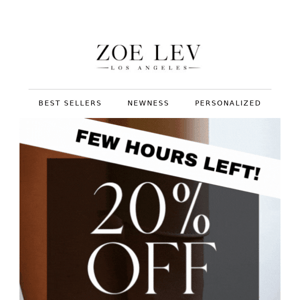 FEW HOURS LEFT - 20% off Sitewide!