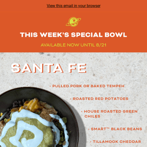 Office lunch today? Order Laughing Planet! The Santa Fe flavor explosion is back!