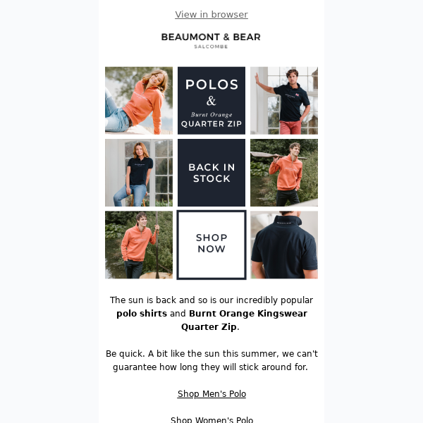 RESTOCKED: Polo Shirts & Quarter Zips