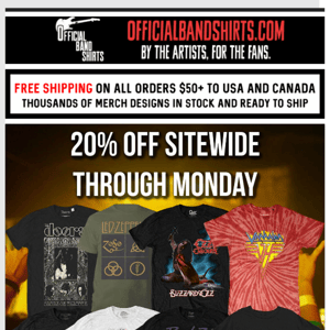 Labor Day Madness: 20% OFF On Band T-Shirts Now! 🔥