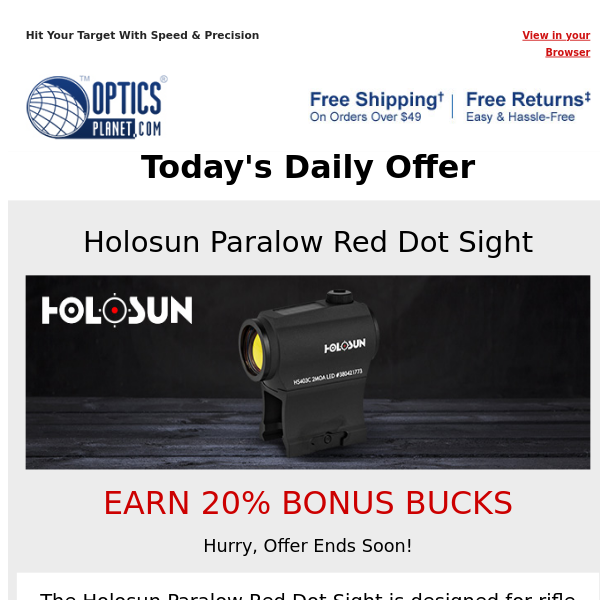 Holosun Red Dot Sights With Bonus Bucks