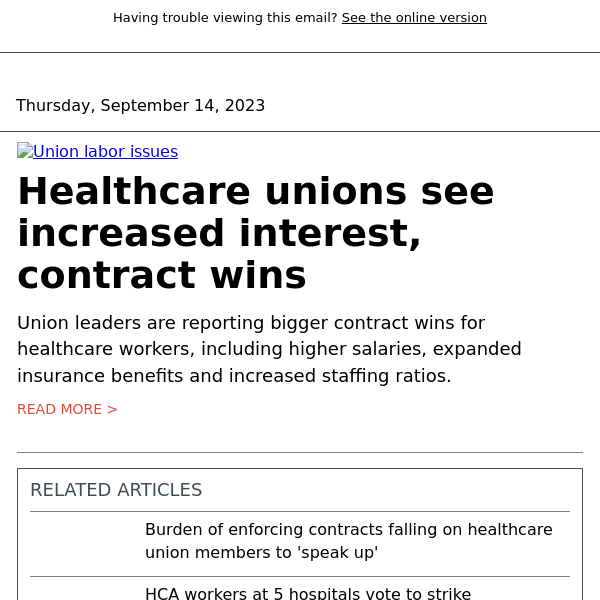 Healthcare unions see increased interest, contract wins