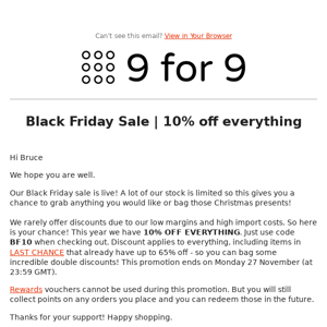 Black Friday | 10% off everything!