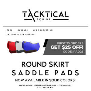 You asked, We Delivered! SOLID Saddle Pads!