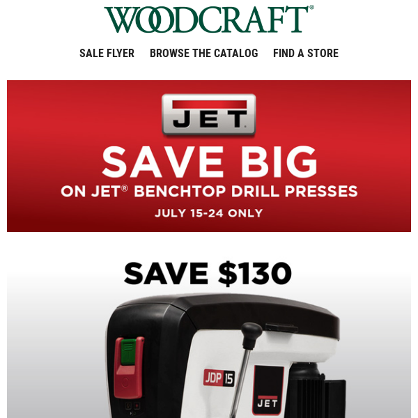 Save Big on JET® Drill Presses—July 15-24