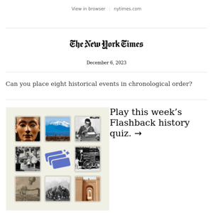 Flashback: Your Weekly History Quiz, August 13, 2023 - The New