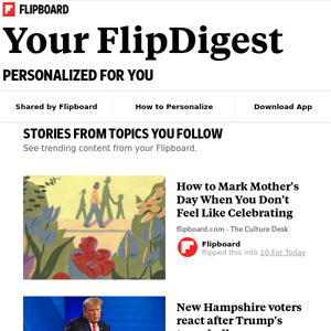 What's new on Flipboard: Stories from Lifestyle, U.S. Politics, Sales and more