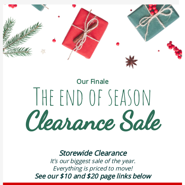 End of Season Clearance Sale