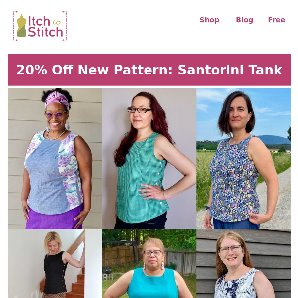 Get 20% Off the Santorini Tank Sewing Pattern - Only a Few Days Left