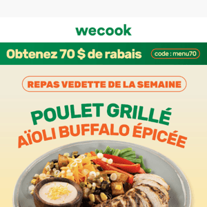 Poulet grillé, aïoli buffalo épicée 🌶️