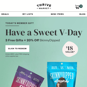 3 FREE ($18 value) chocolatey treats + 20% off 🍫