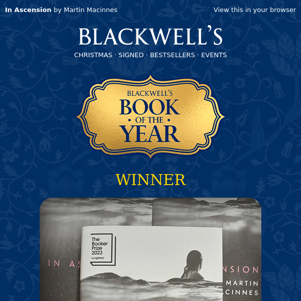 Announcing Blackwell's Booksellers' Book of the Year