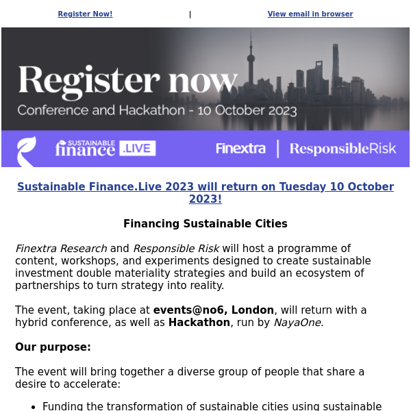 SustainableFinance.Live 2023 - Register now!