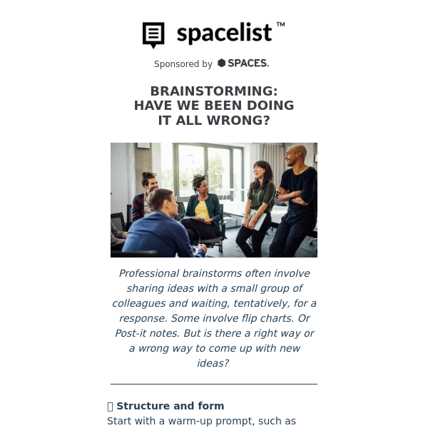Spacelist how are you brainstorming?
